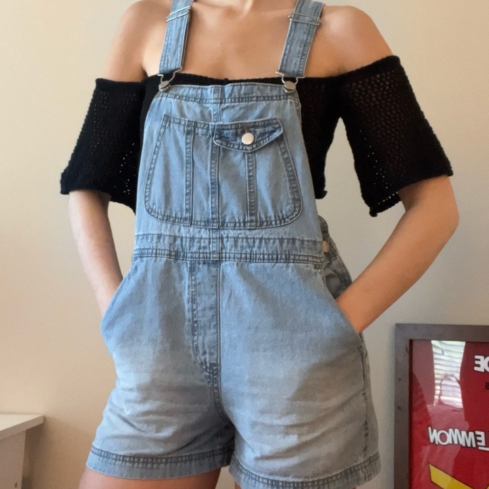 Denim Overall Shorts